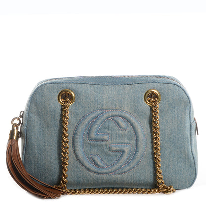 Gucci Denim Small Soho Bowler Blue 1 of 7