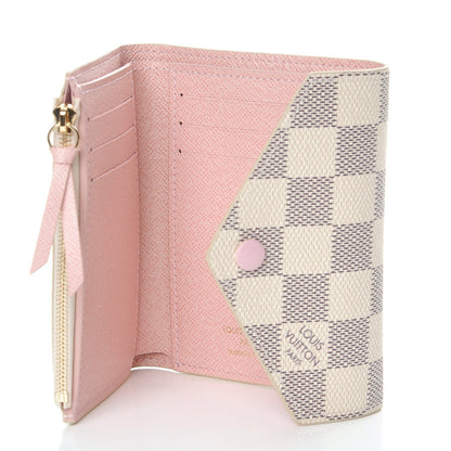 Louis Vuitton Damier Azur Victorine Wallet Rose Ballerine 5 of 8