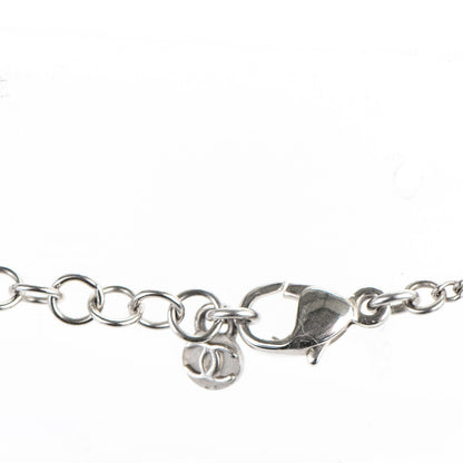 Chanel Enamel CC Charm Necklace Silver 4 of 5
