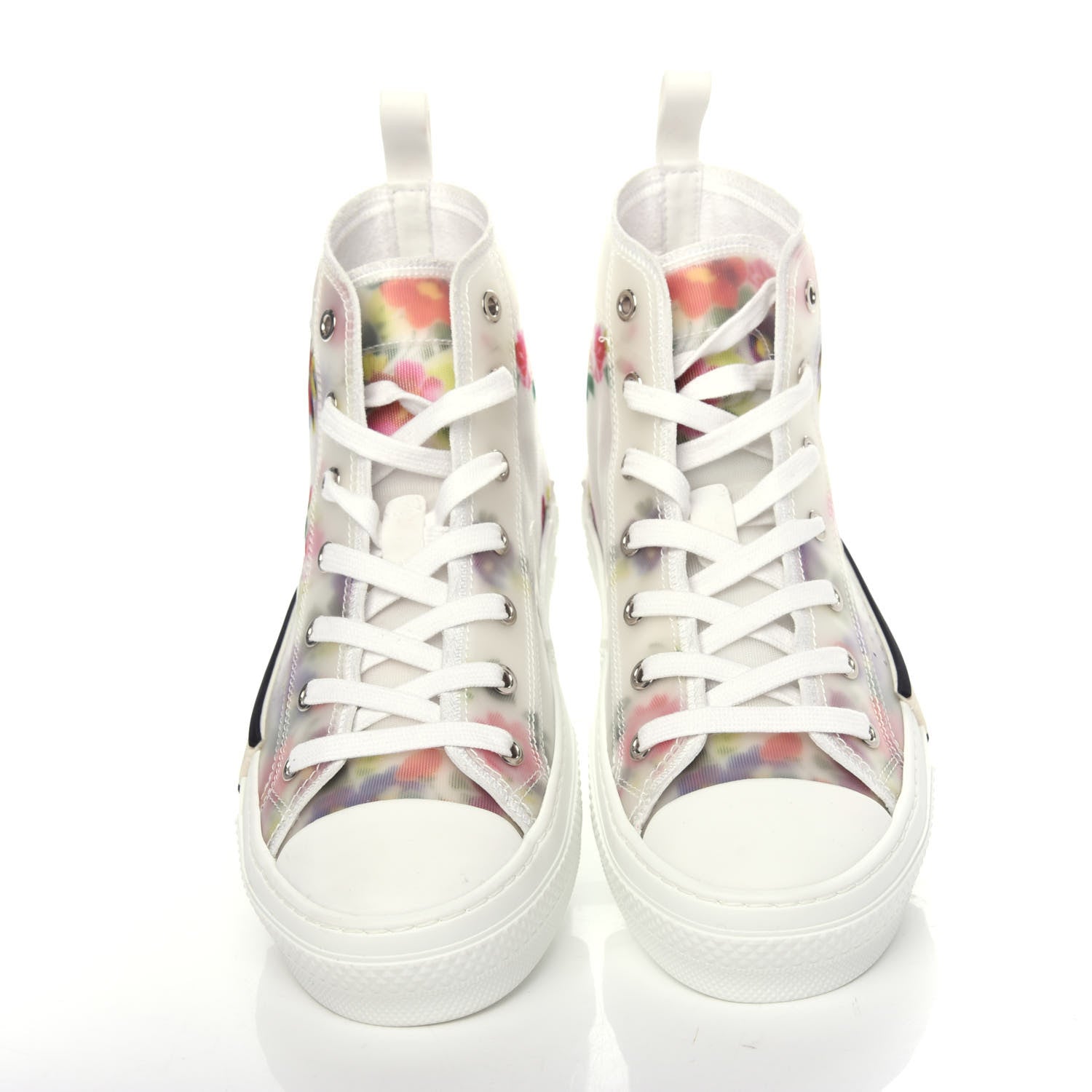 Christian Dior Technical Canvas Flowers Mens B23 High Top Sneakers 38 White 5 of 11