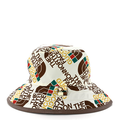 Gucci X THE NORTH FACE Nylon Reversible Self-Tie Bucket Hat S Beige Sky Blue 4 of 15