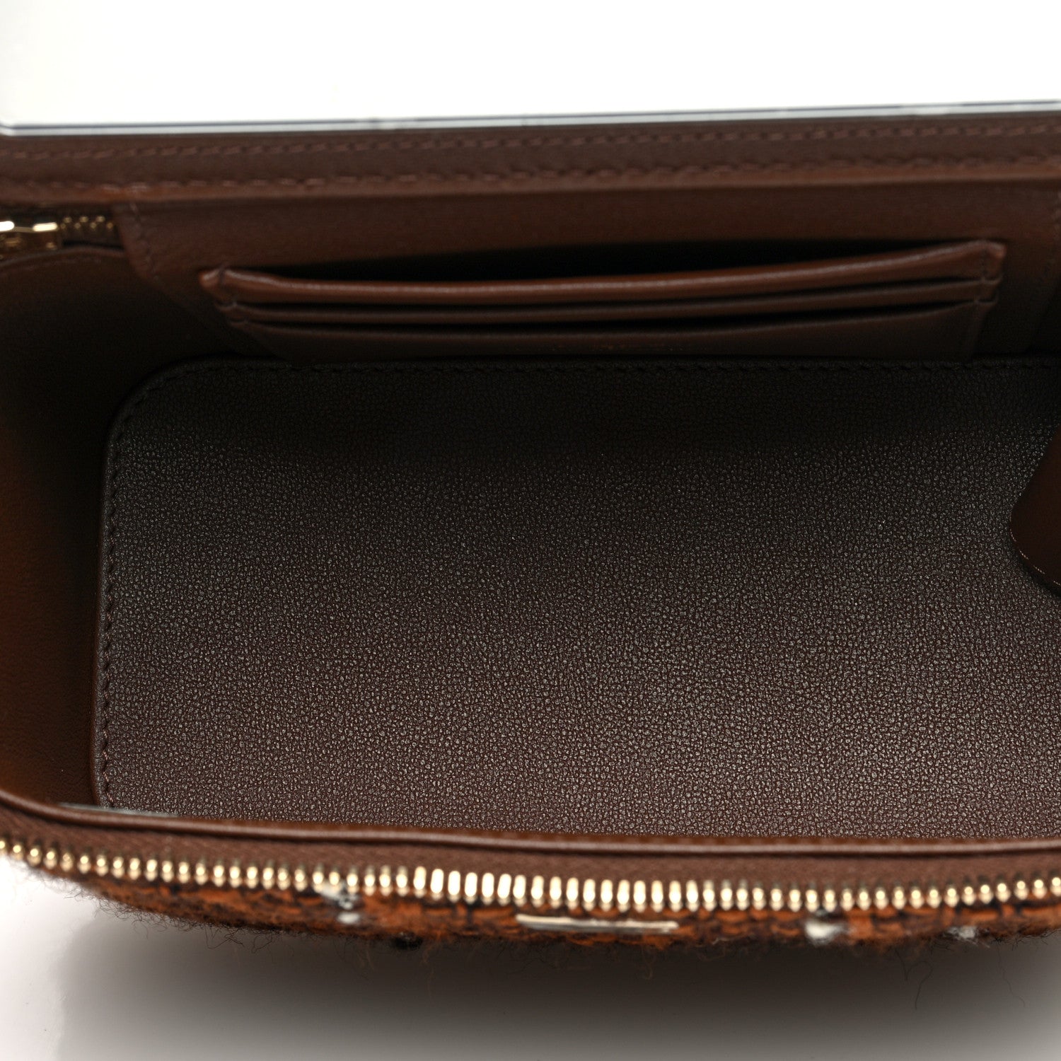 Chanel Tweed Small Top Handle Vanity Case With Chain Brown Multicolor 5 of 11