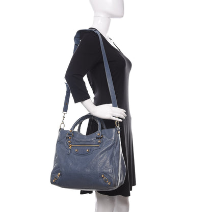 Balenciaga Agneau Giant 12 Gold Hardware Velo Bleu Persan 2 of 14