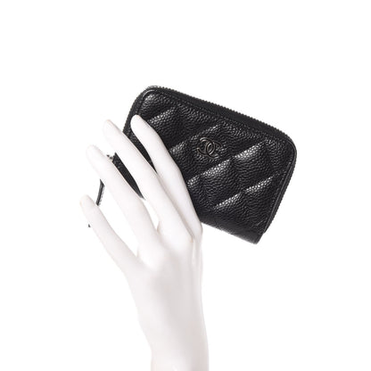 Chanel Caviar Quilted Zip Coin Purse Black 2 of 8