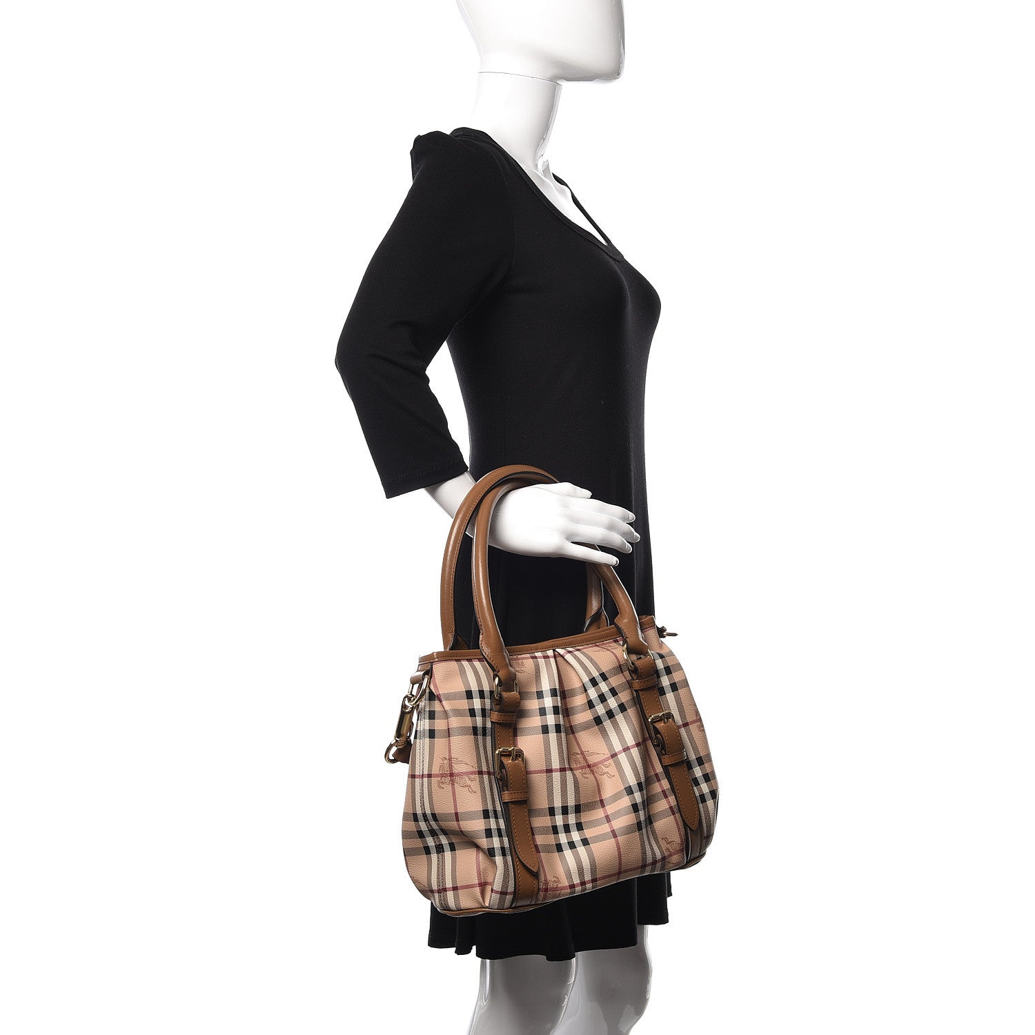 Burberry Haymarket Check Small Northfield Tote Mid Camel 2 of 13