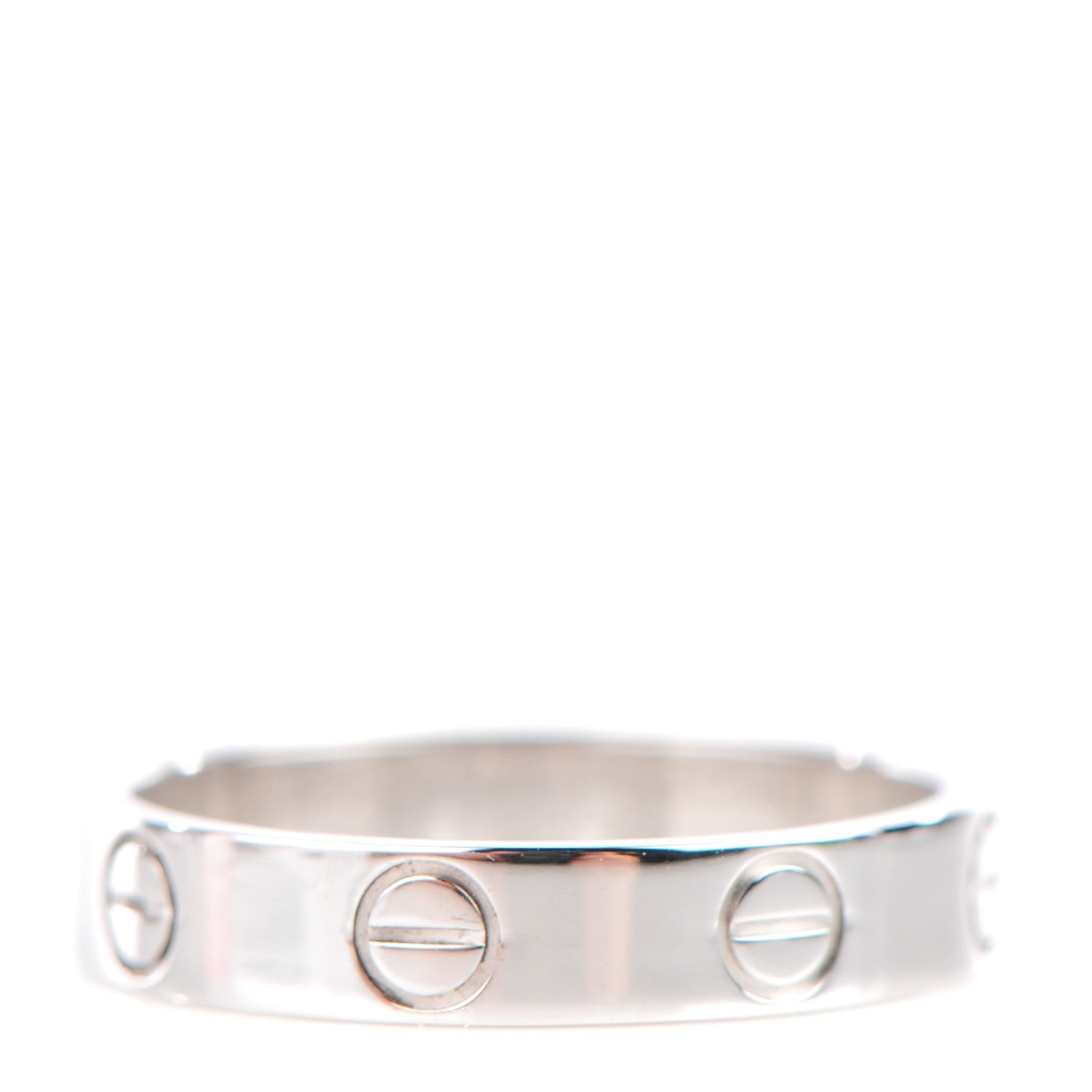 Cartier 18K White Gold 4mm LOVE Wedding Band Ring 50 5.25 1 of 3