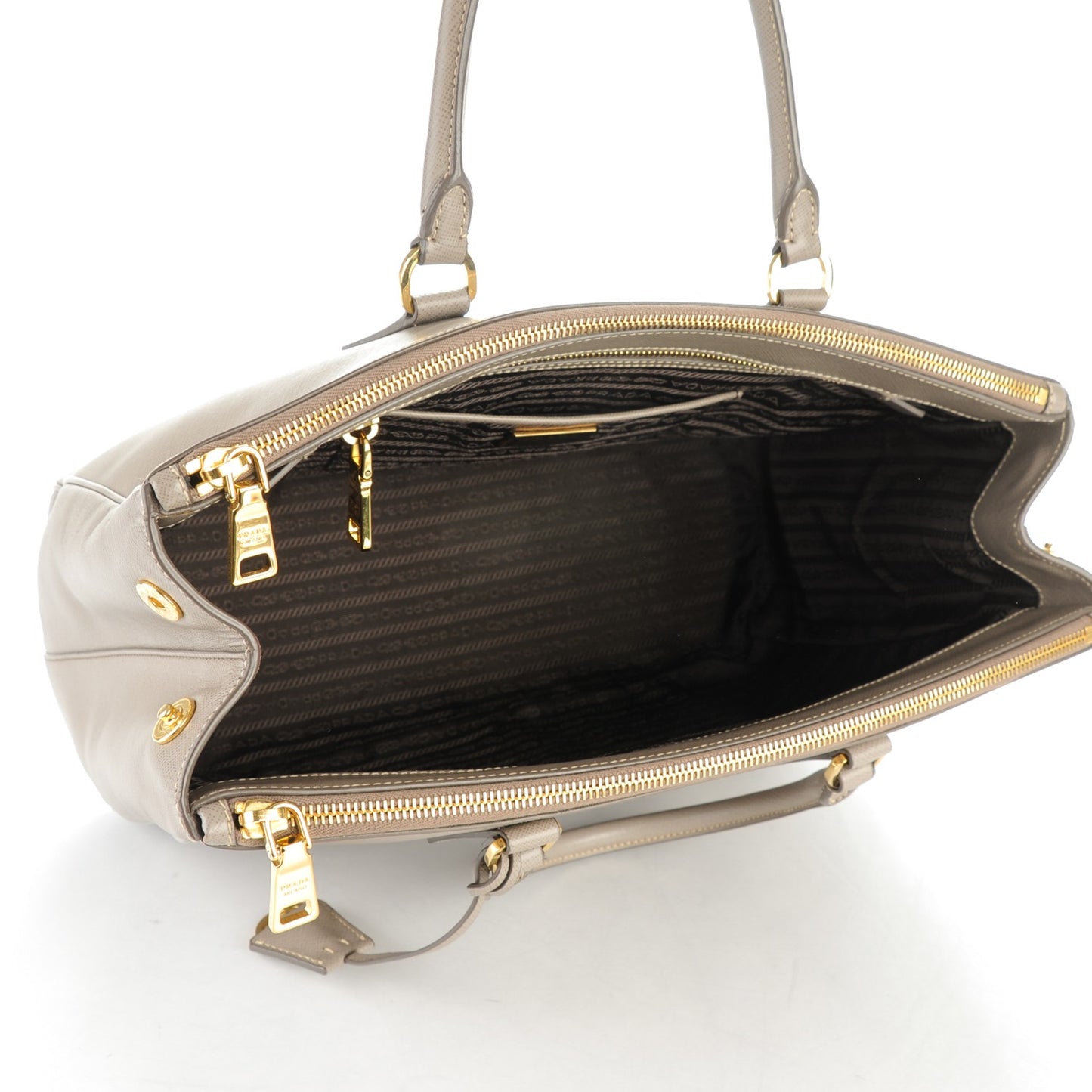Saffiano Medium Galleria Double Zip Tote Argilla