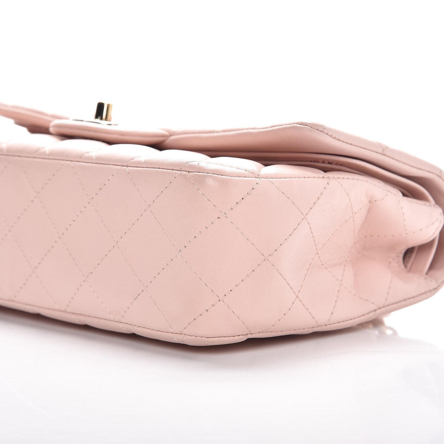 Lambskin Quilted Medium Double Flap Pink