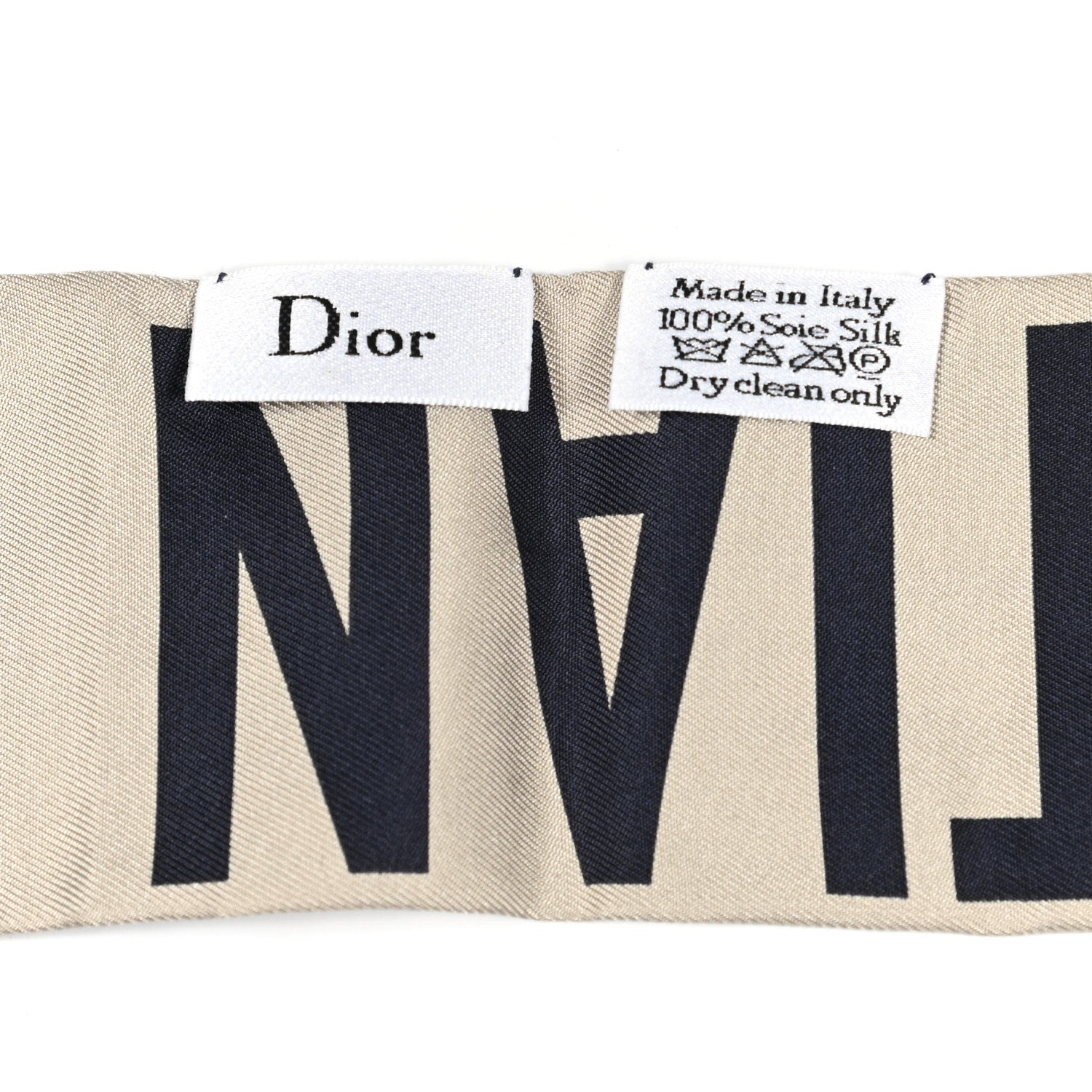 Christian Dior Silk Oblique Mitzah Scarf Blue 3 of 4