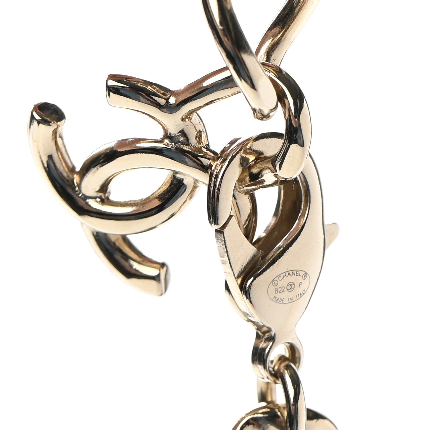 Chanel Metal Lambskin Chain CC Choker Necklace Black Gold 6 of 7