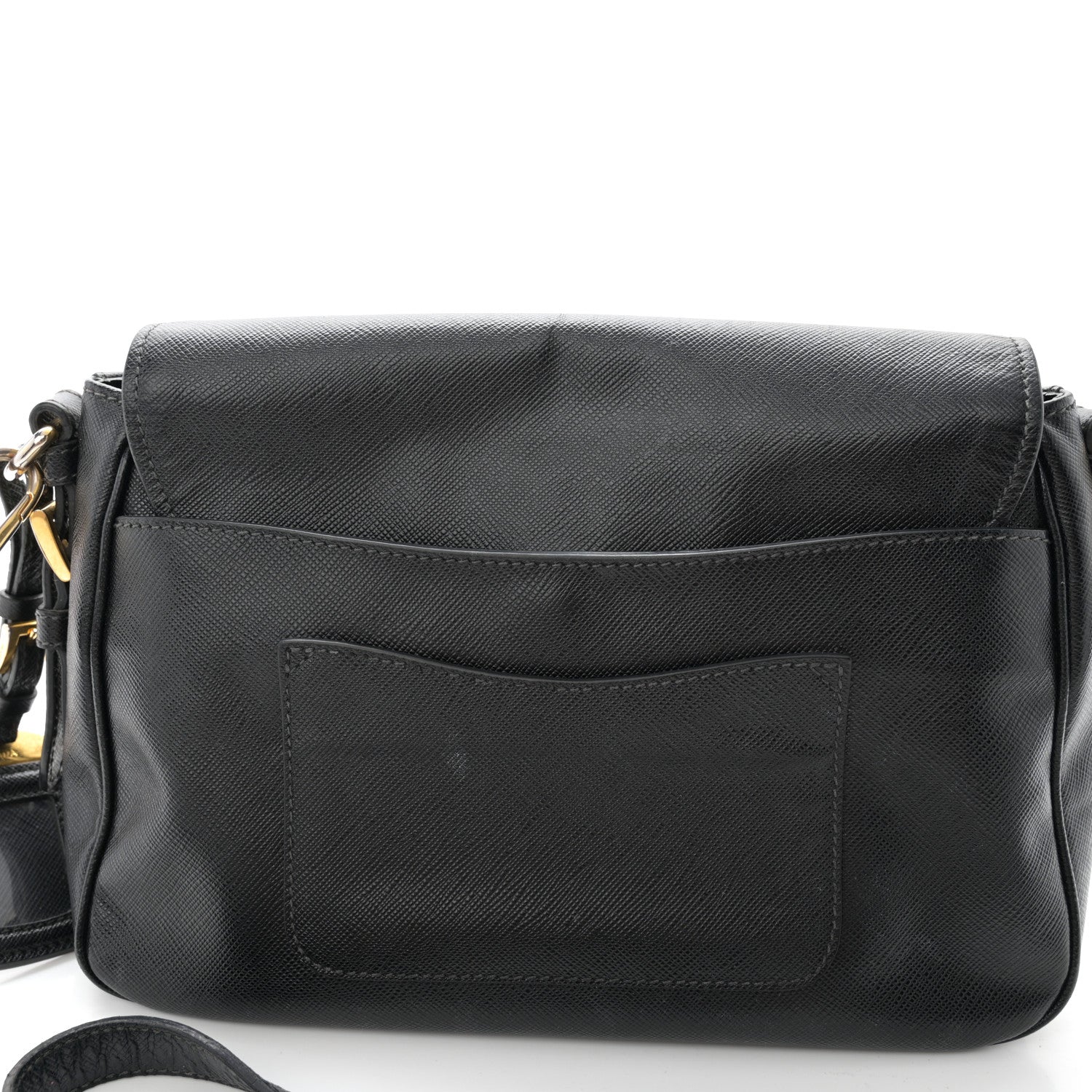 Prada Saffiano Flap Shoulder Bag Black 17 of 17