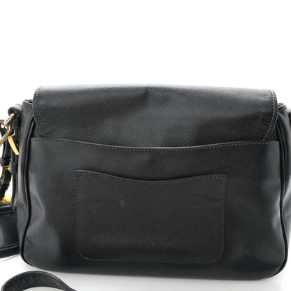 Prada Saffiano Flap Shoulder Bag Black 17 of 17
