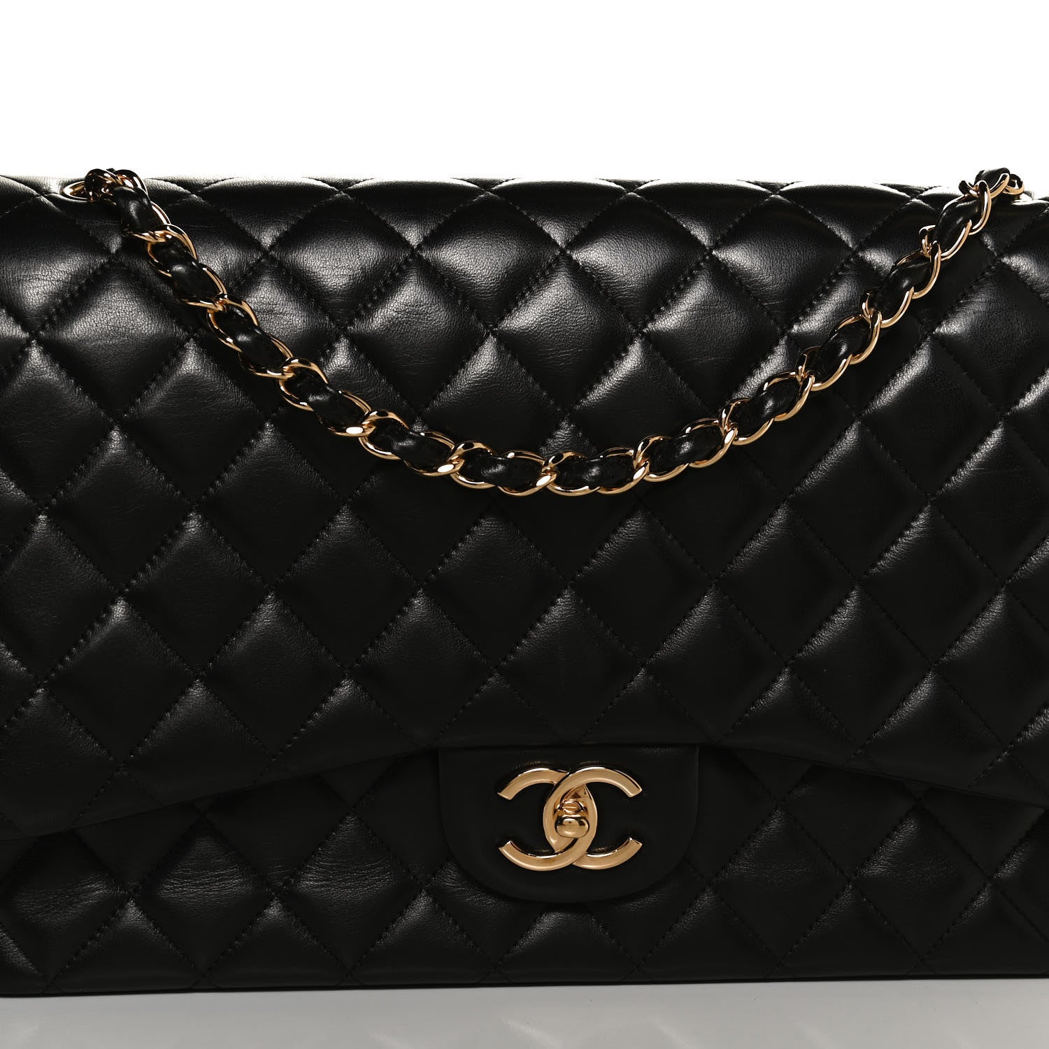 Chanel Lambskin Quilted Maxi Double Flap Black 9 of 11