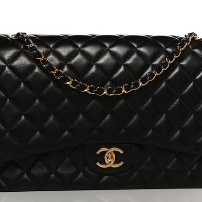 Chanel Lambskin Quilted Maxi Double Flap Black 9 of 11