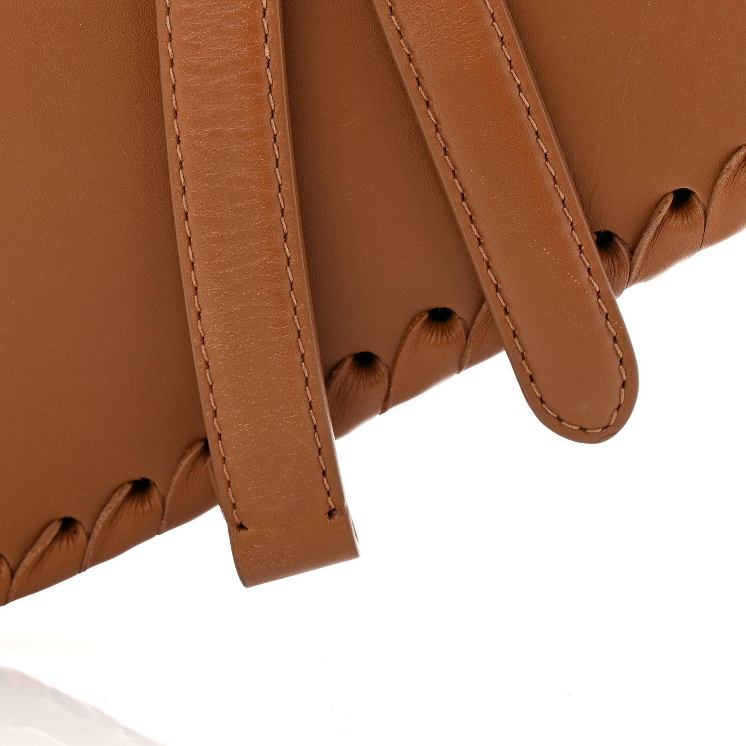 Christian Dior Calfskin Whipstitch Saddle Bag Brown 1724644
