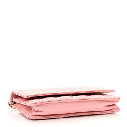 Chanel Caviar Quilted Wallet on Chain WOC Light Pink 4 of 12