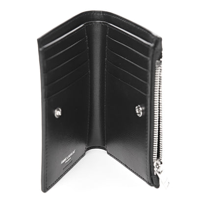 Saint Laurent Calfskin Monogram Bi Fold Zipped Wallet Black 5 of 8