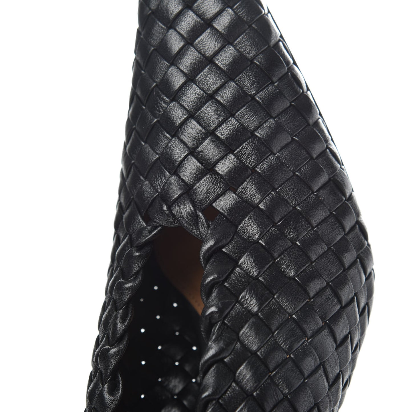 Nappa Intrecciato Almond Pumps 36 Black