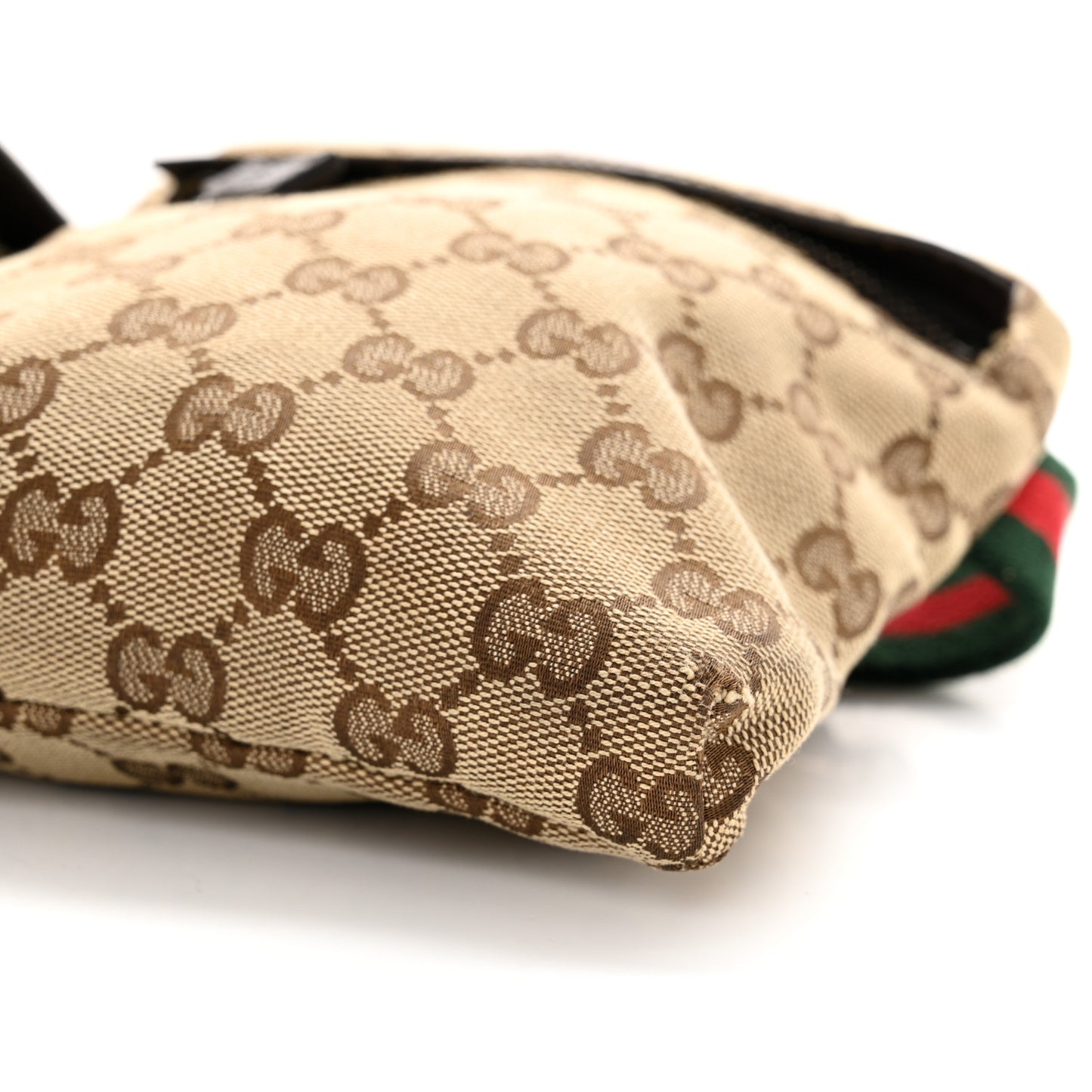 GG Monogram Double Pocket Belt Bag Dark Brown
