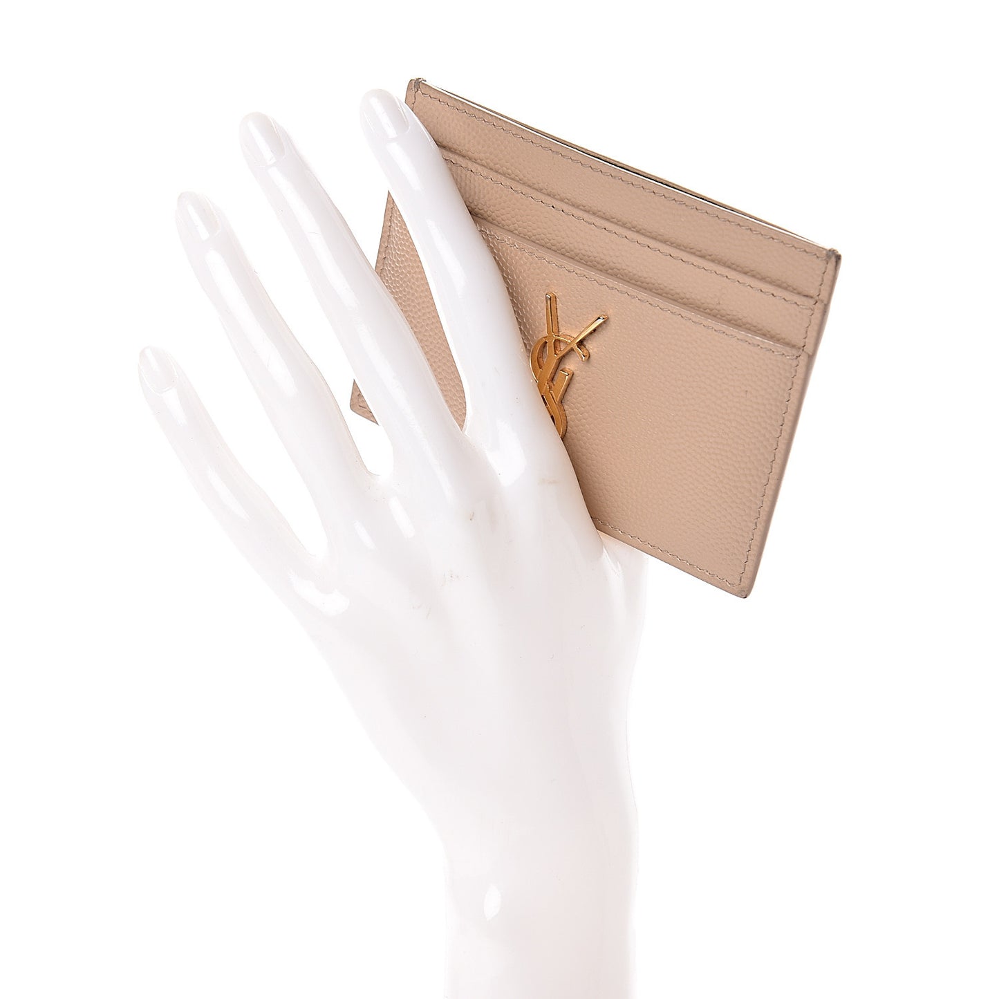 Grain De Poudre Monogram Credit Card Case Nude Powder