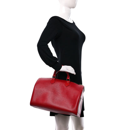 Louis Vuitton Epi Speedy 35 Castillan Red 2 of 9