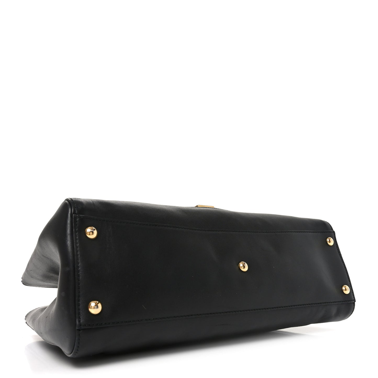 Calfskin Large Sylvie Top Handle Tote Black