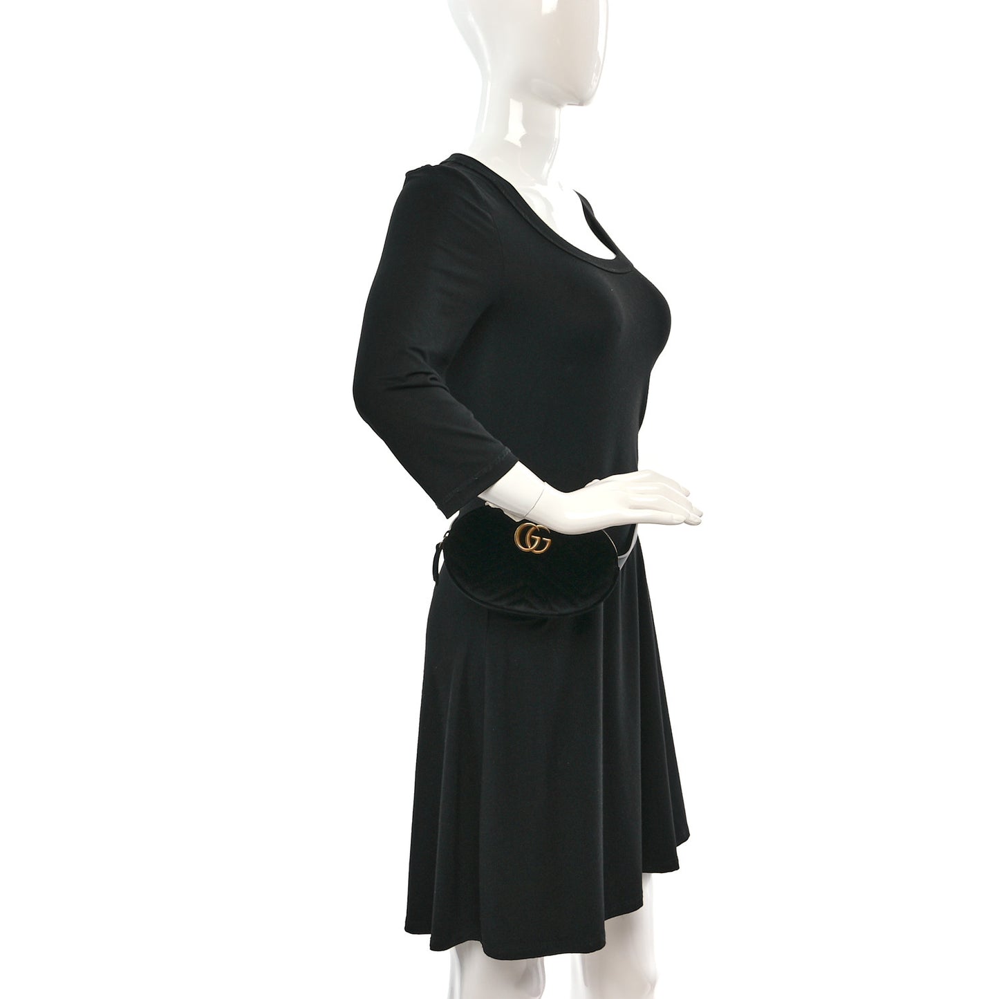 Velvet Matelasse GG Marmont Belt Bag 85 34 Black