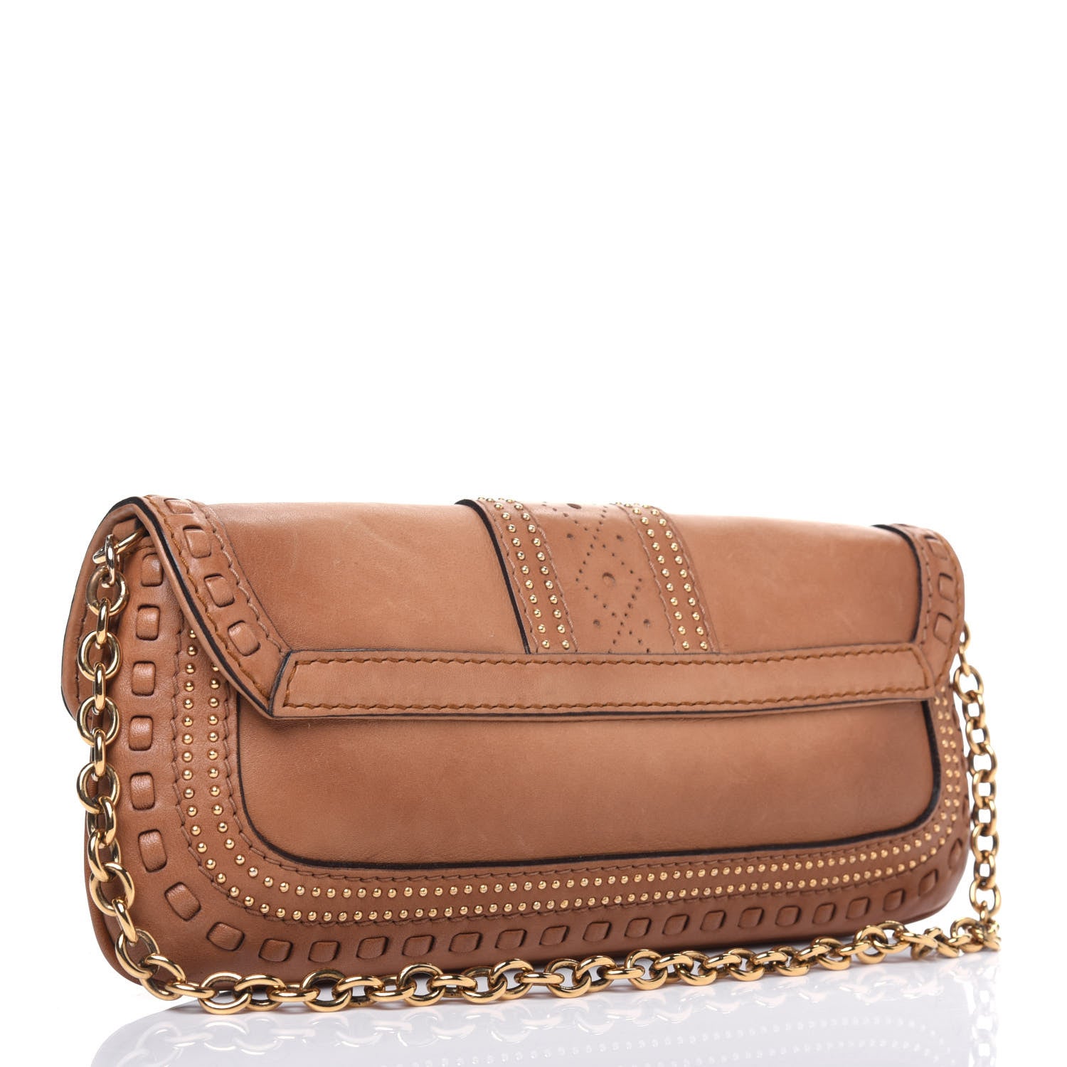 Gucci Calfskin Snaffle Bit Evening Bag Brown 3 of 19