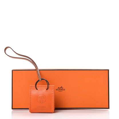 Hermes Milo Lambskin Swift Shopping Bag Charm Feu Gold 5 of 5
