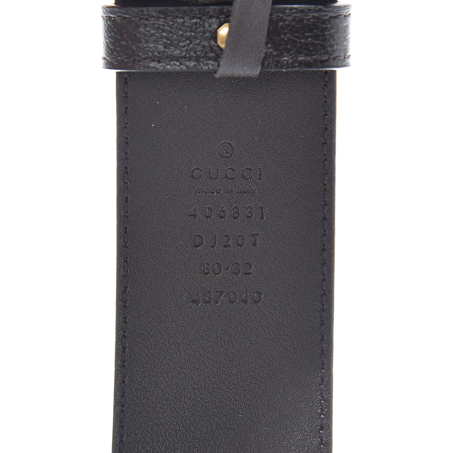 Textured Calfskin Double G 40mm Belt 80 32 Dark Cocoa