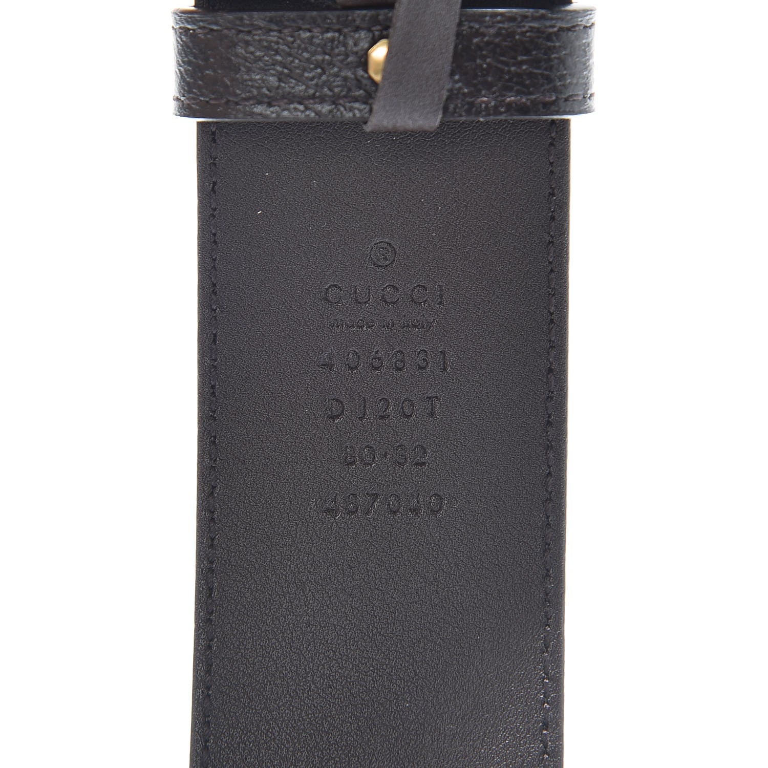 Gucci Textured Calfskin Double G 40mm Belt 80 32 Dark Cocoa 5 of 7