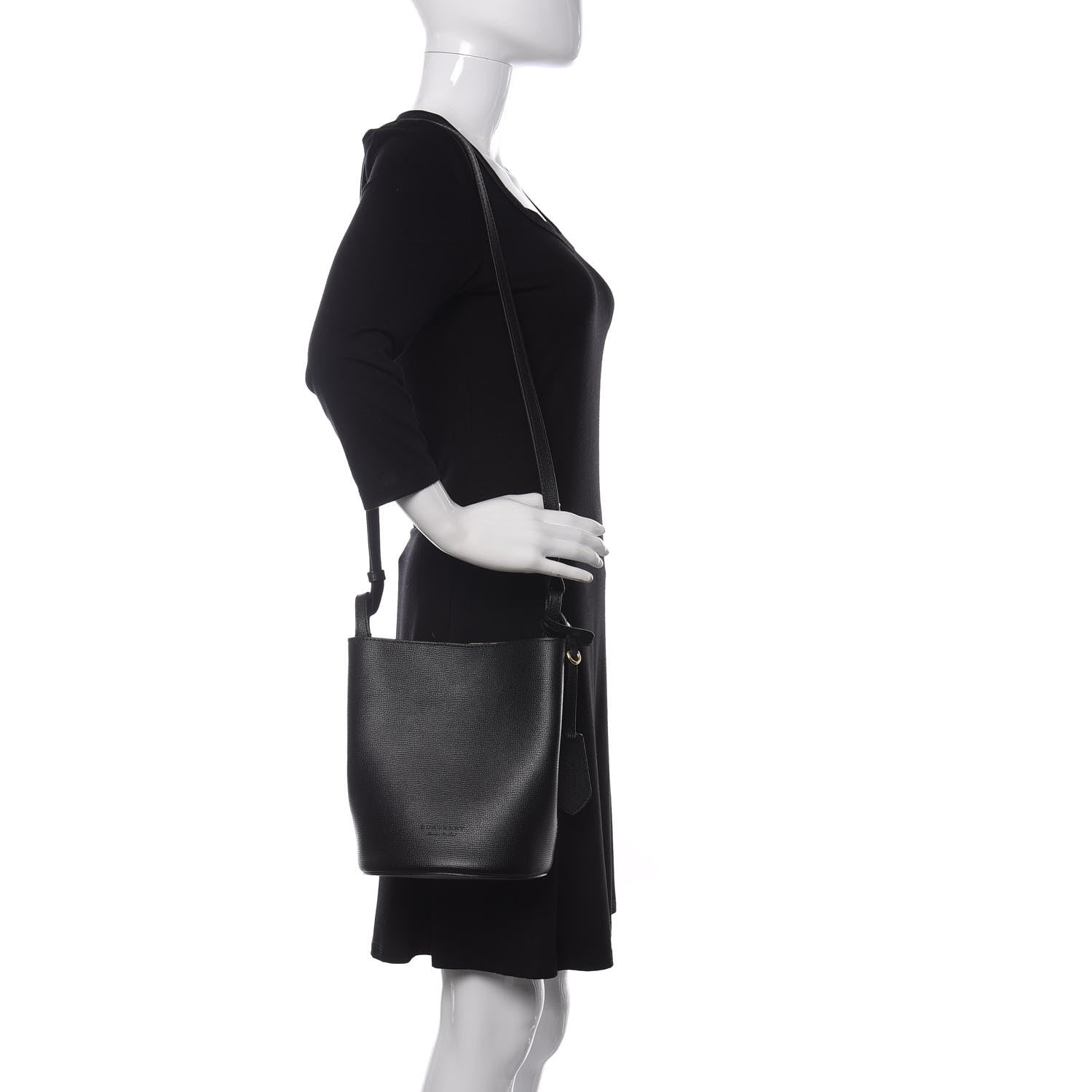 Burberry London Grainy Calfskin Small Lorne Bucket Crossbody Black 2 of 9