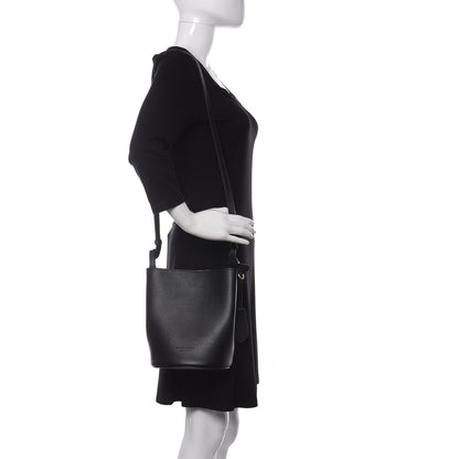 Burberry London Grainy Calfskin Small Lorne Bucket Crossbody Black 2 of 9