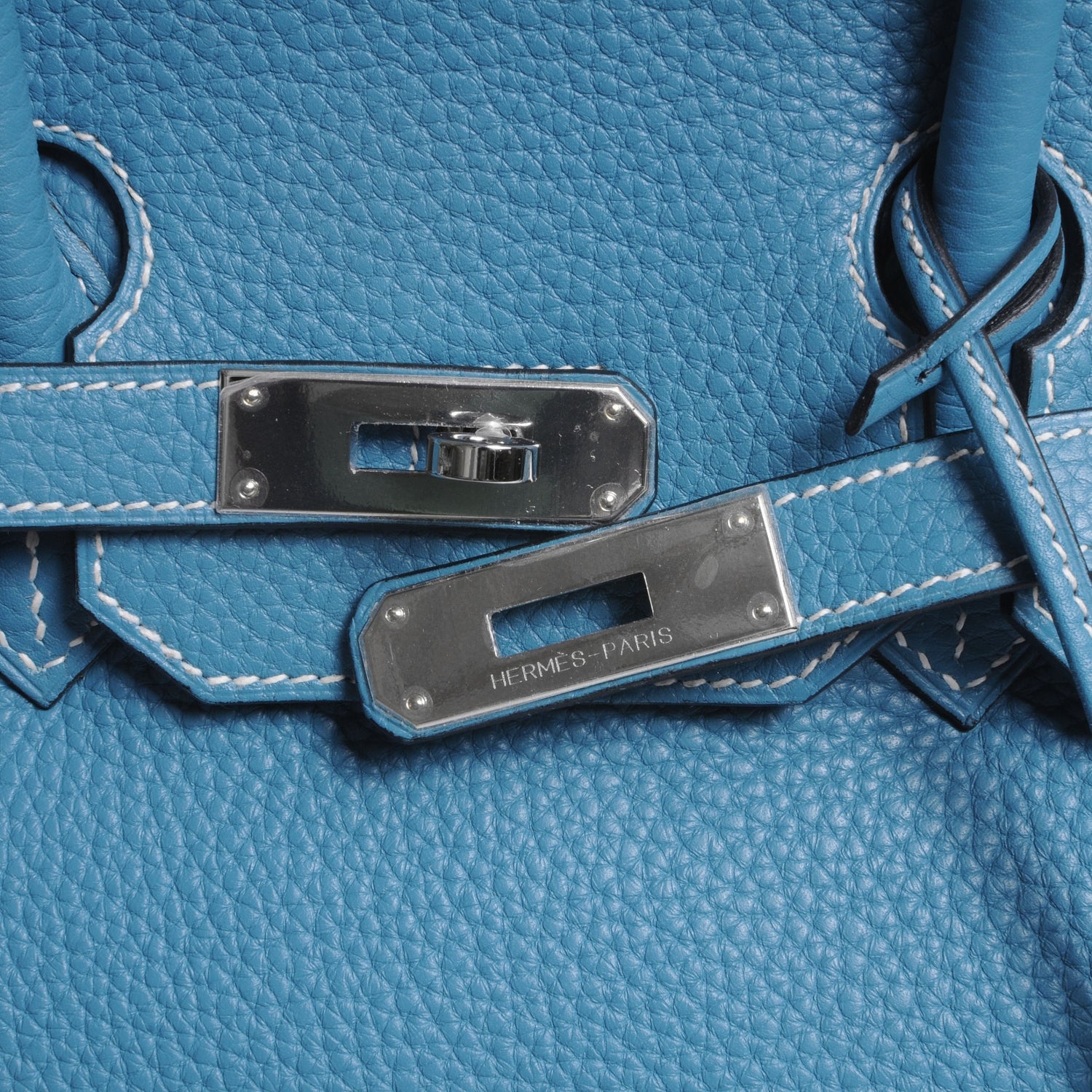 Hermes Taurillon Clemence Birkin 35 Blue Jean 5 of 10