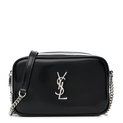 Saint Laurent Shiny Calfskin Monogram Mini Lou Camera Bag Black 1 of 11