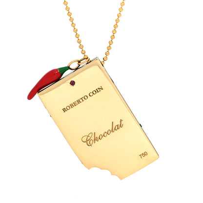 Roberto Coin 18K Yellow Gold Enamel Chocolate Bar Necklace Multicolor 4 of 5