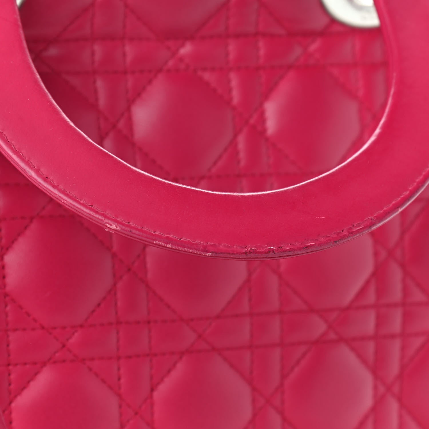 Christian Dior Lambskin Cannage Large Lady Dior Fuchsia 11 of 14