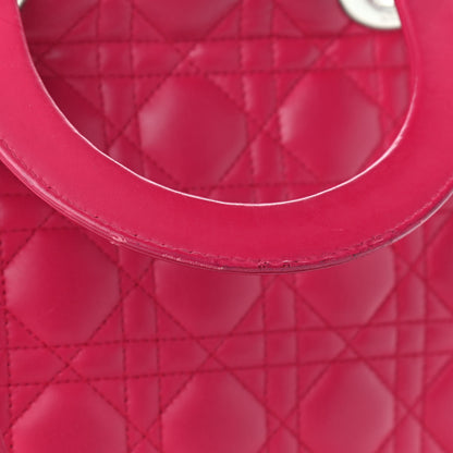 Christian Dior Lambskin Cannage Large Lady Dior Fuchsia 11 of 14