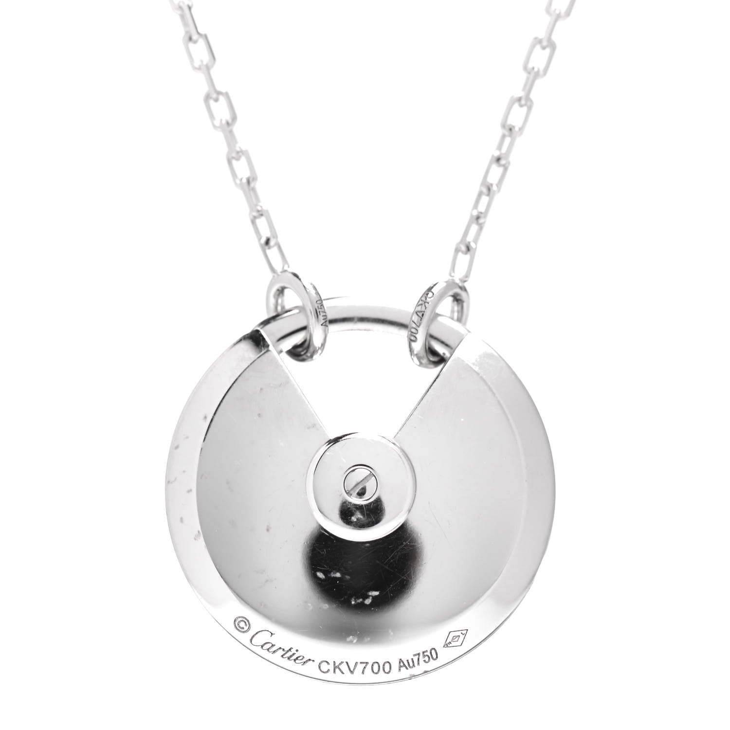 Cartier 18K White Gold Diamond SM Amulette de Cartier Pendant Necklace 4 of 4