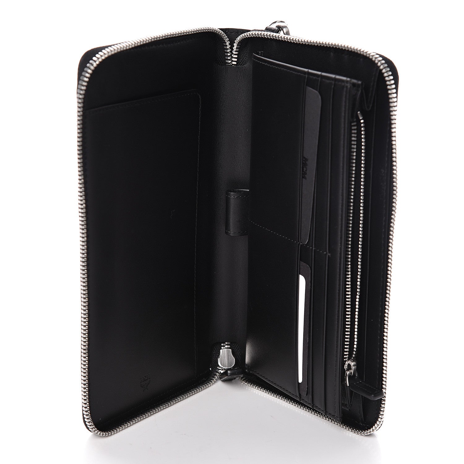 MCM Calfskin Fontanellas Park Avenue Milla Zip Around Wallet Black 5 of 8