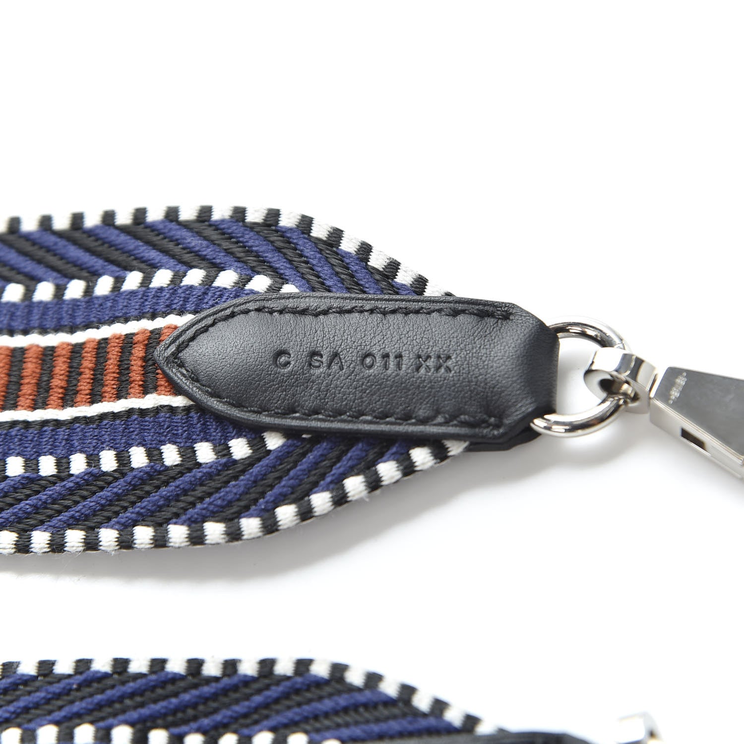 Hermes Toile Swift 50mm Sangle Cavale Shoulder Strap Bleu Encre Cuivre Black 4 of 6