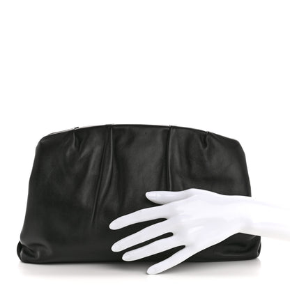 Celine Calfskin Pleated French Lock Clutch Black 2 of 8