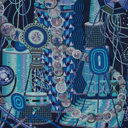 Hermes Silk La Laboratoire du Temps Scarf 90 1 of 6