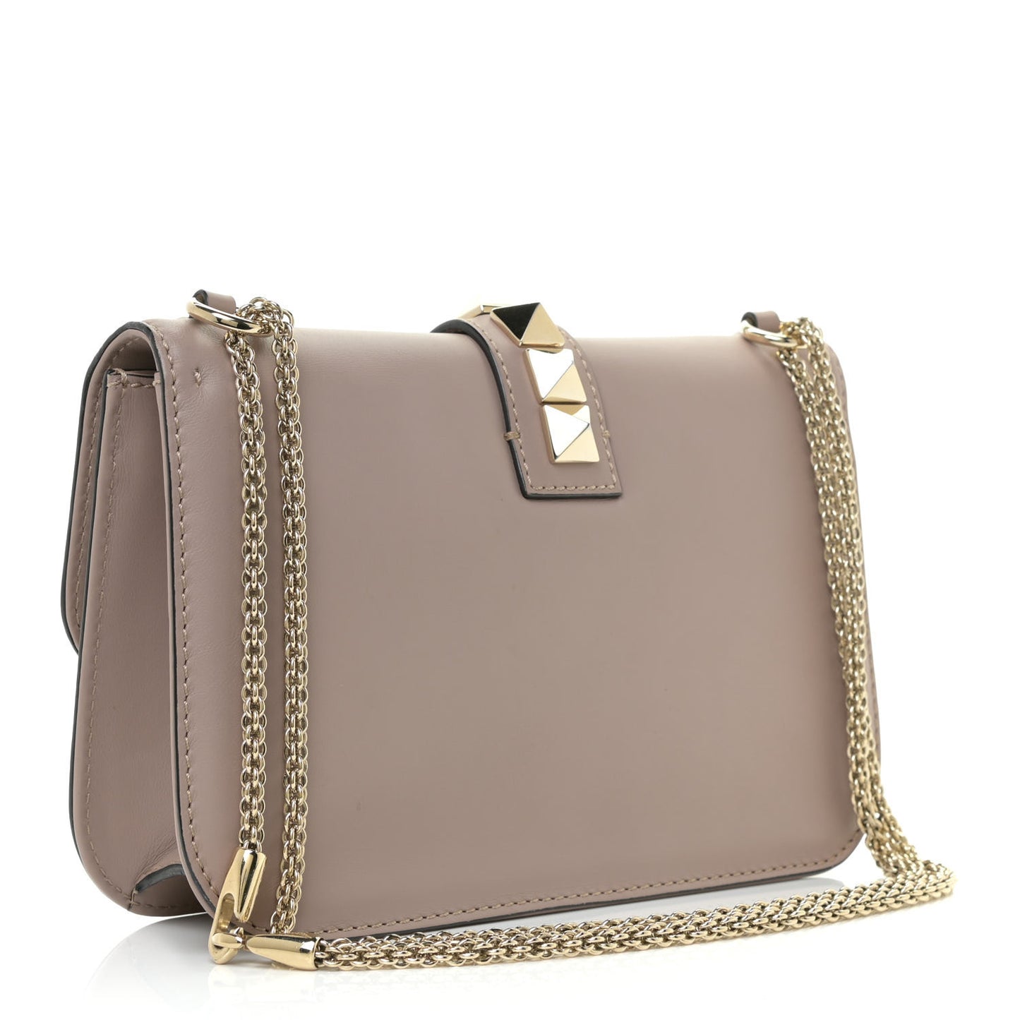 Vitello Medium Glam Lock Rockstud Flap Poudre