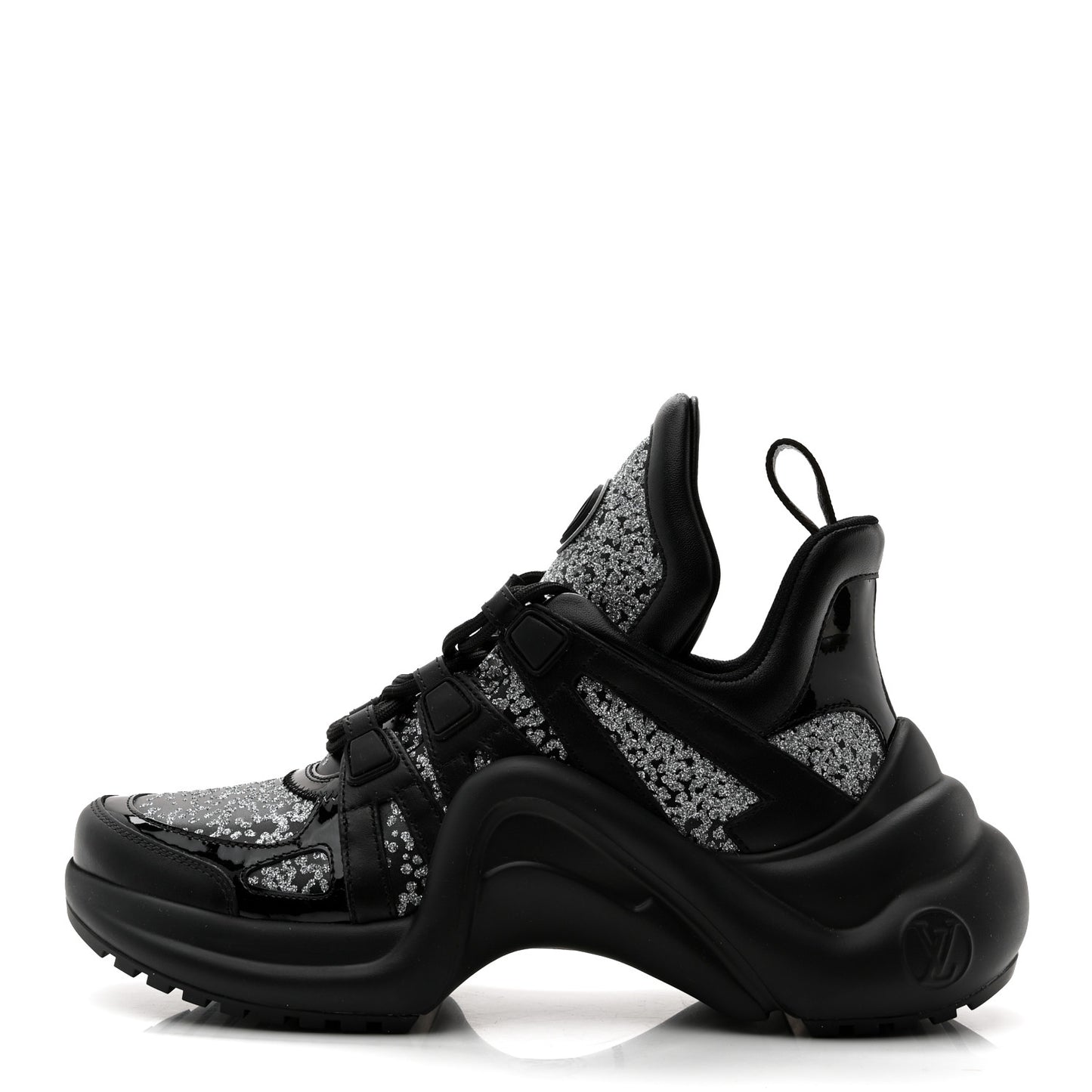 Calfskin Glitter LV Archlight Sneaker 38 Black