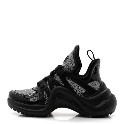 Louis Vuitton Calfskin Glitter LV Archlight Sneaker 38 Black 1 of 9