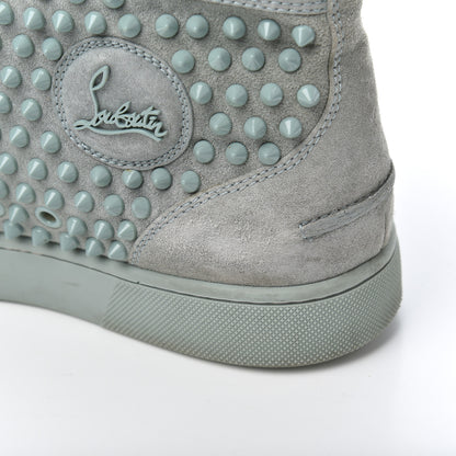 Christian Louboutin Veau Velours Mens Louis Orlato Flat Spikes Sneakers 42 Light Green 17 of 23