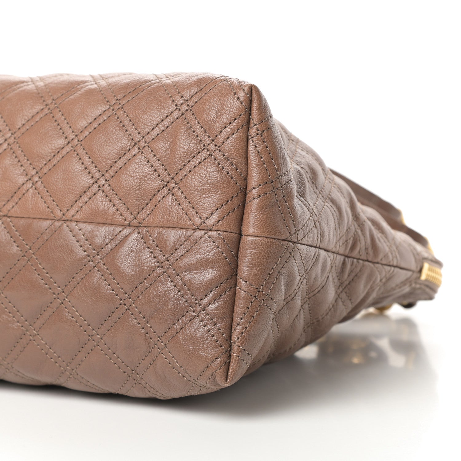Marc Jacobs Lacquered Goatskin Quilted Karlie Satchel Brown 10 of 12