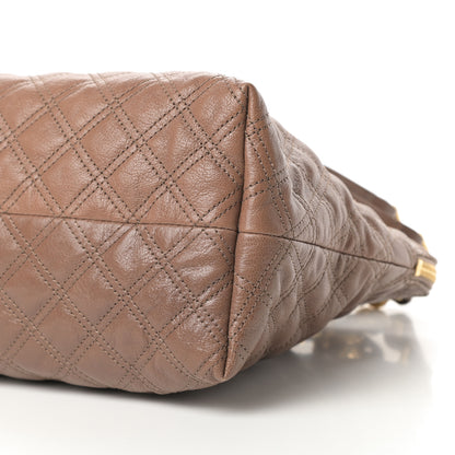 Marc Jacobs Lacquered Goatskin Quilted Karlie Satchel Brown 10 of 12
