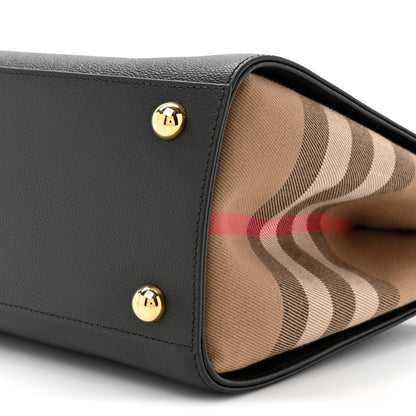 Burberry Calfskin Mega Check Small Banwell Tote Black 8 of 9